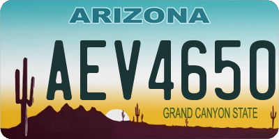 AZ license plate AEV4650