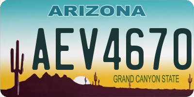 AZ license plate AEV4670