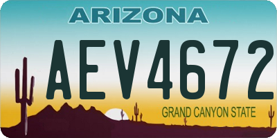AZ license plate AEV4672