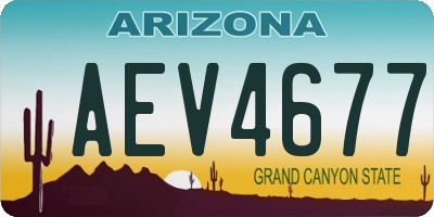 AZ license plate AEV4677