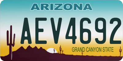 AZ license plate AEV4692