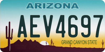 AZ license plate AEV4697