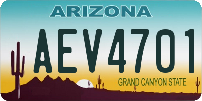 AZ license plate AEV4701