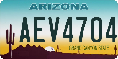 AZ license plate AEV4704
