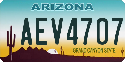 AZ license plate AEV4707