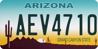 AZ license plate AEV4710