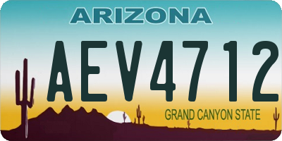 AZ license plate AEV4712