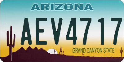 AZ license plate AEV4717