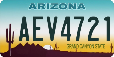 AZ license plate AEV4721