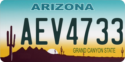 AZ license plate AEV4733