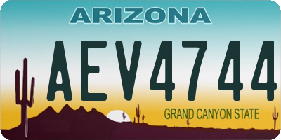 AZ license plate AEV4744
