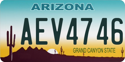 AZ license plate AEV4746