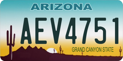 AZ license plate AEV4751