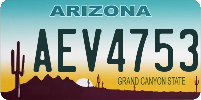 AZ license plate AEV4753