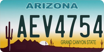 AZ license plate AEV4754