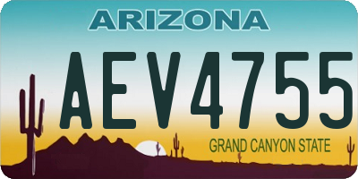 AZ license plate AEV4755