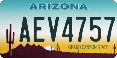 AZ license plate AEV4757