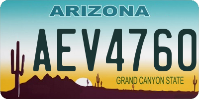 AZ license plate AEV4760