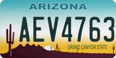 AZ license plate AEV4763
