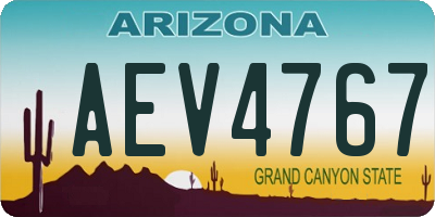 AZ license plate AEV4767