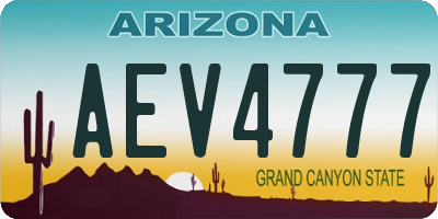 AZ license plate AEV4777