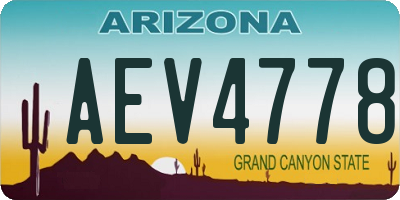 AZ license plate AEV4778