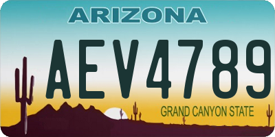 AZ license plate AEV4789