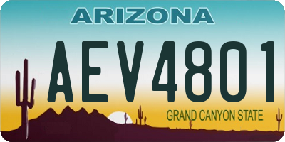 AZ license plate AEV4801