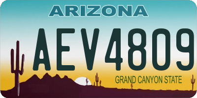 AZ license plate AEV4809