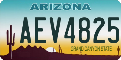 AZ license plate AEV4825