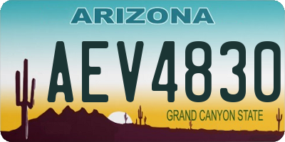 AZ license plate AEV4830