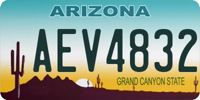 AZ license plate AEV4832