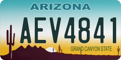 AZ license plate AEV4841