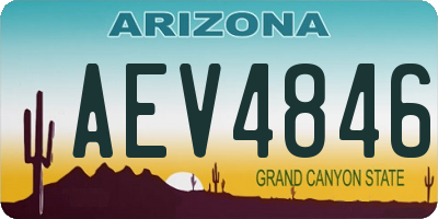 AZ license plate AEV4846