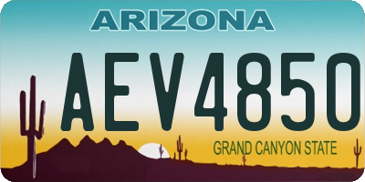 AZ license plate AEV4850