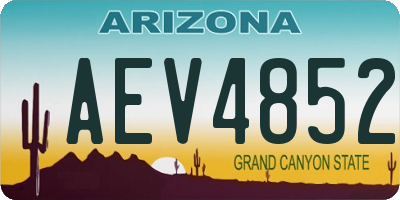 AZ license plate AEV4852