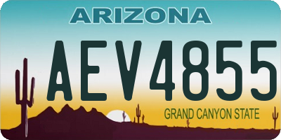 AZ license plate AEV4855