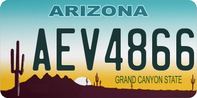 AZ license plate AEV4866