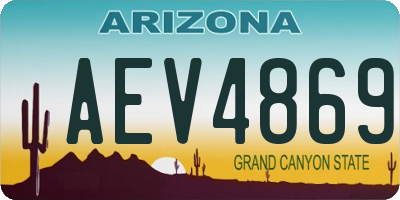 AZ license plate AEV4869