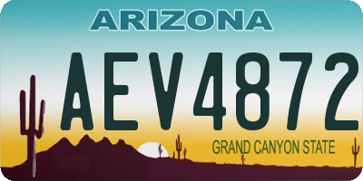 AZ license plate AEV4872