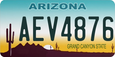 AZ license plate AEV4876