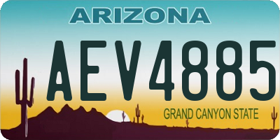 AZ license plate AEV4885