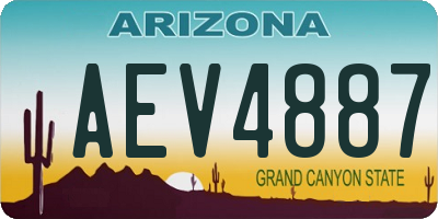 AZ license plate AEV4887