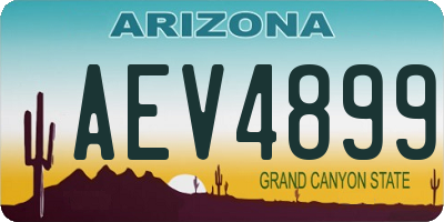 AZ license plate AEV4899