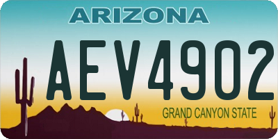 AZ license plate AEV4902