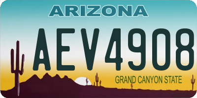 AZ license plate AEV4908