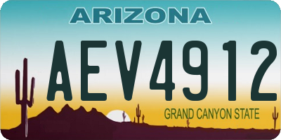 AZ license plate AEV4912