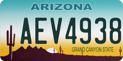 AZ license plate AEV4938