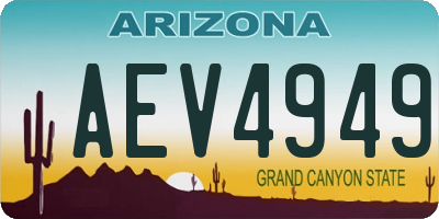 AZ license plate AEV4949