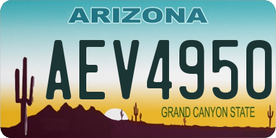 AZ license plate AEV4950